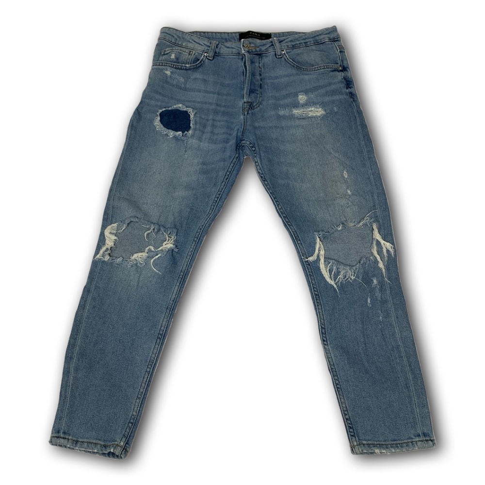 Zara Light Blue Distressed Jeans